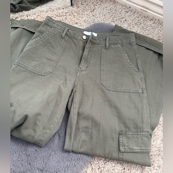 Olive Wide Leg Jeans - Picture 1 of 2
